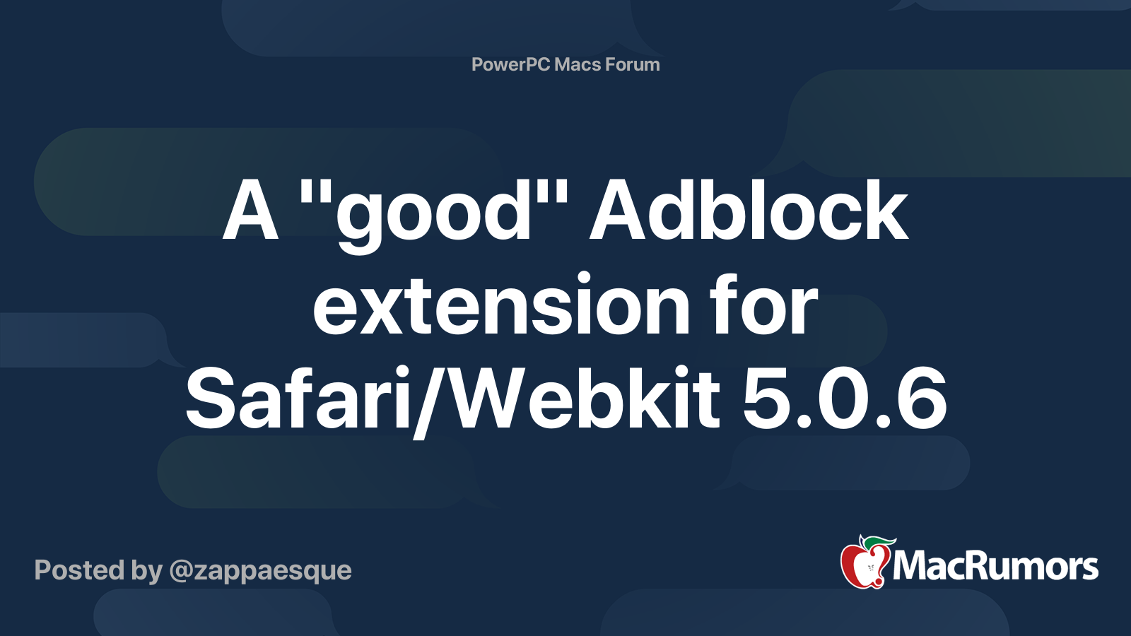 A "good" Adblock extension for Safari/kit 5.0.6 MacRumors Forums
