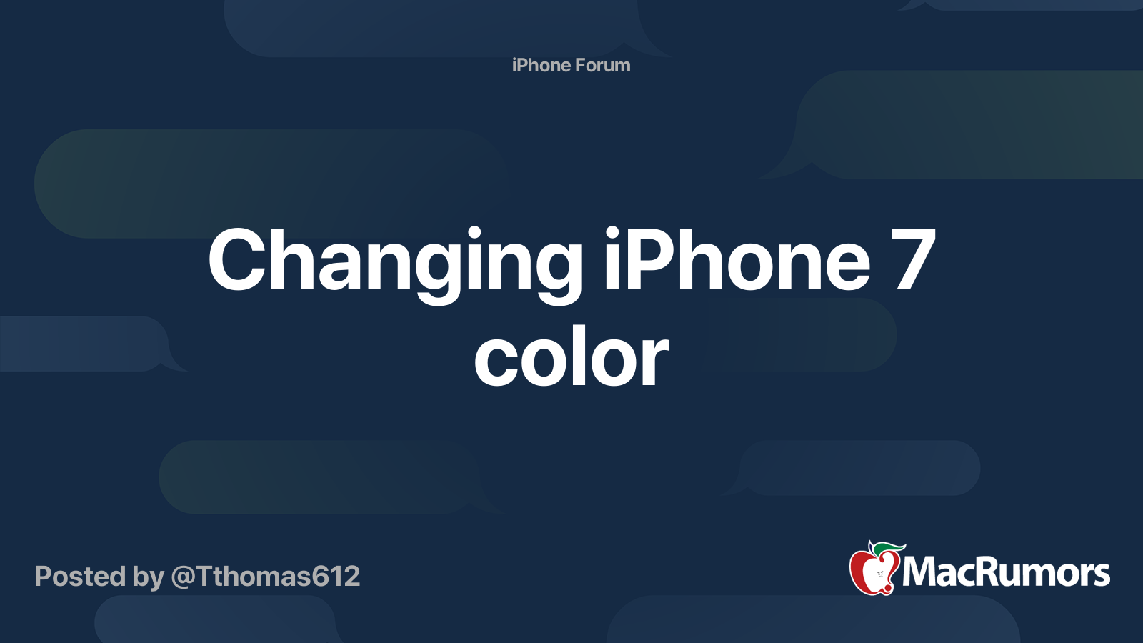 Changing iPhone 7 color | MacRumors Forums