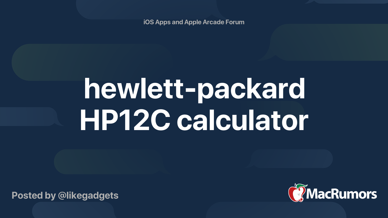 hewlettpackard HP12C calculator MacRumors Forums