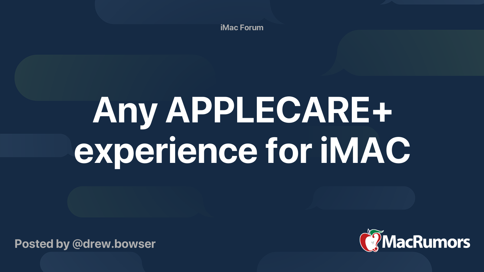 Any APPLECARE+ experience for iMAC | MacRumors Forums