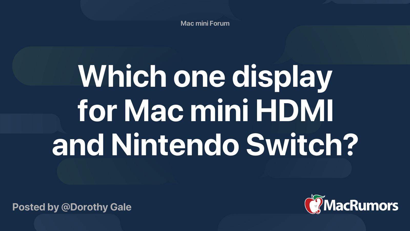 Which One Display For Mac Mini Hdmi And Nintendo Switch Macrumors Forums
