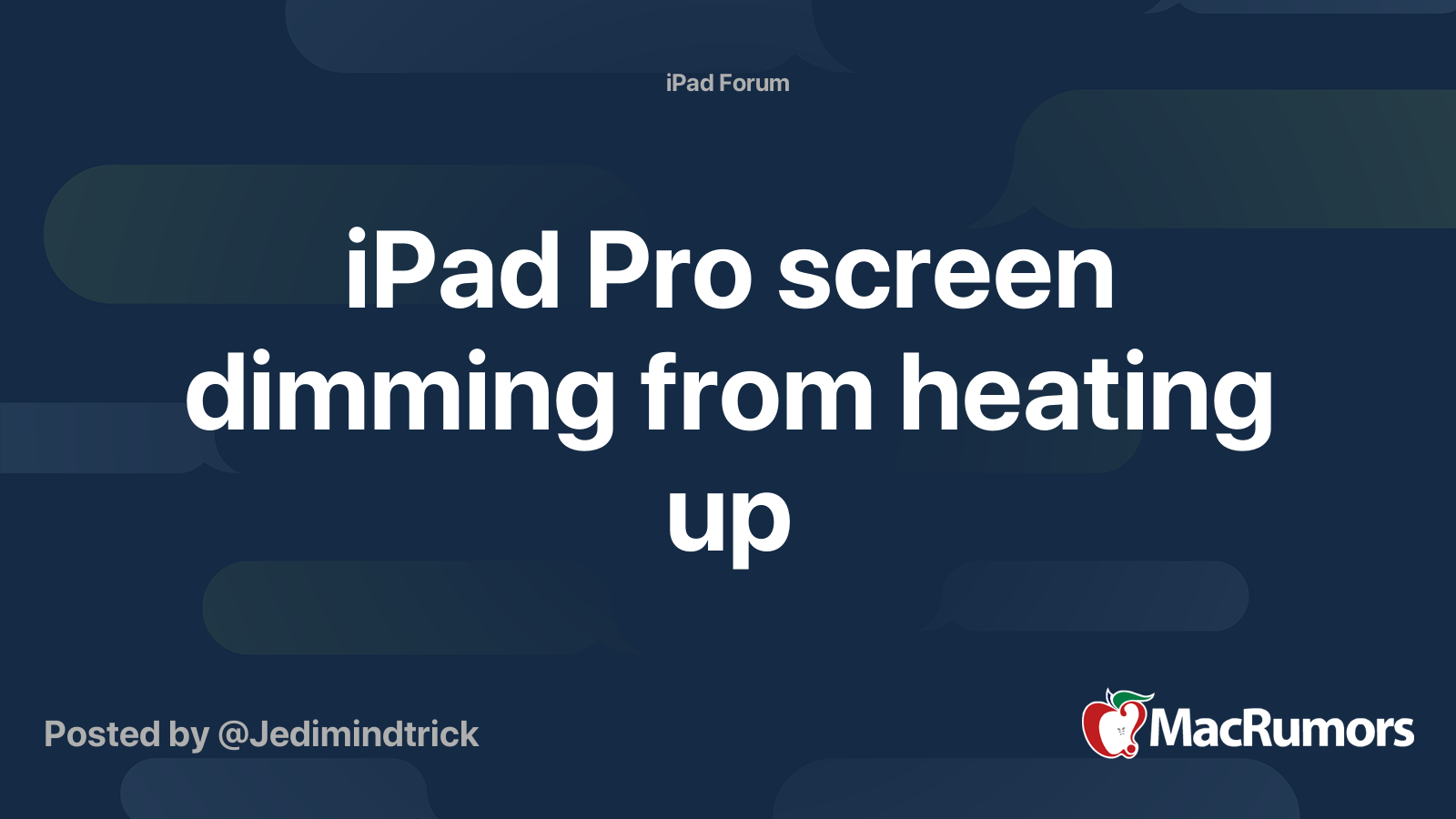 iPad Pro screen dimming from heating up MacRumors Forums