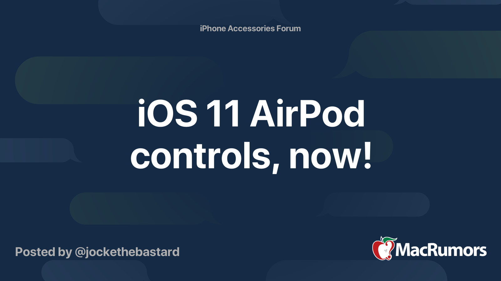 iOS 11 AirPod controls, now! | MacRumors Forums