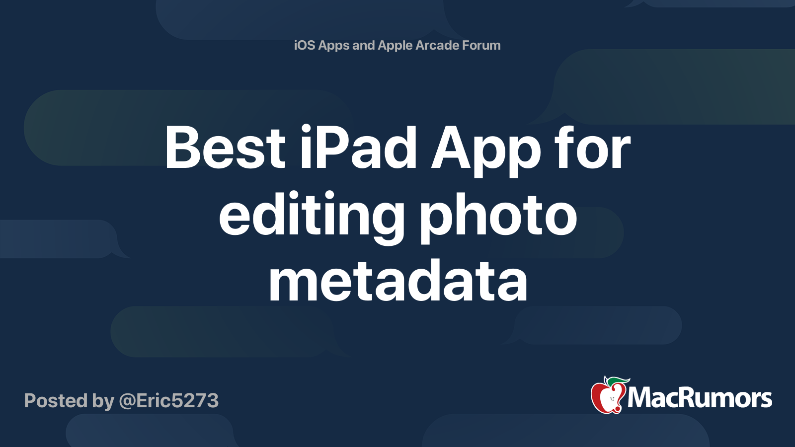 Best iPad App for editing photo metadata MacRumors Forums