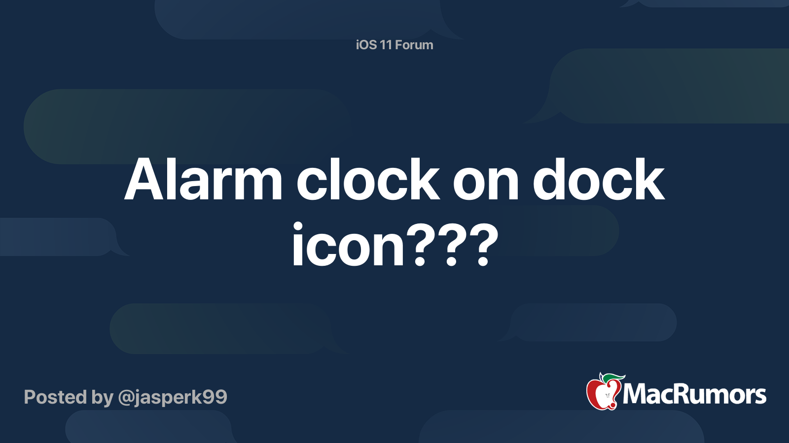 Alarm clock on dock icon??? MacRumors Forums