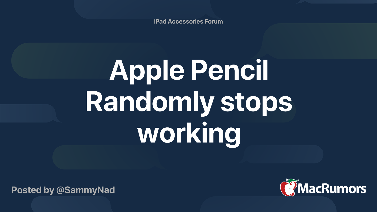 Apple Pencil Randomly stops working | MacRumors Forums