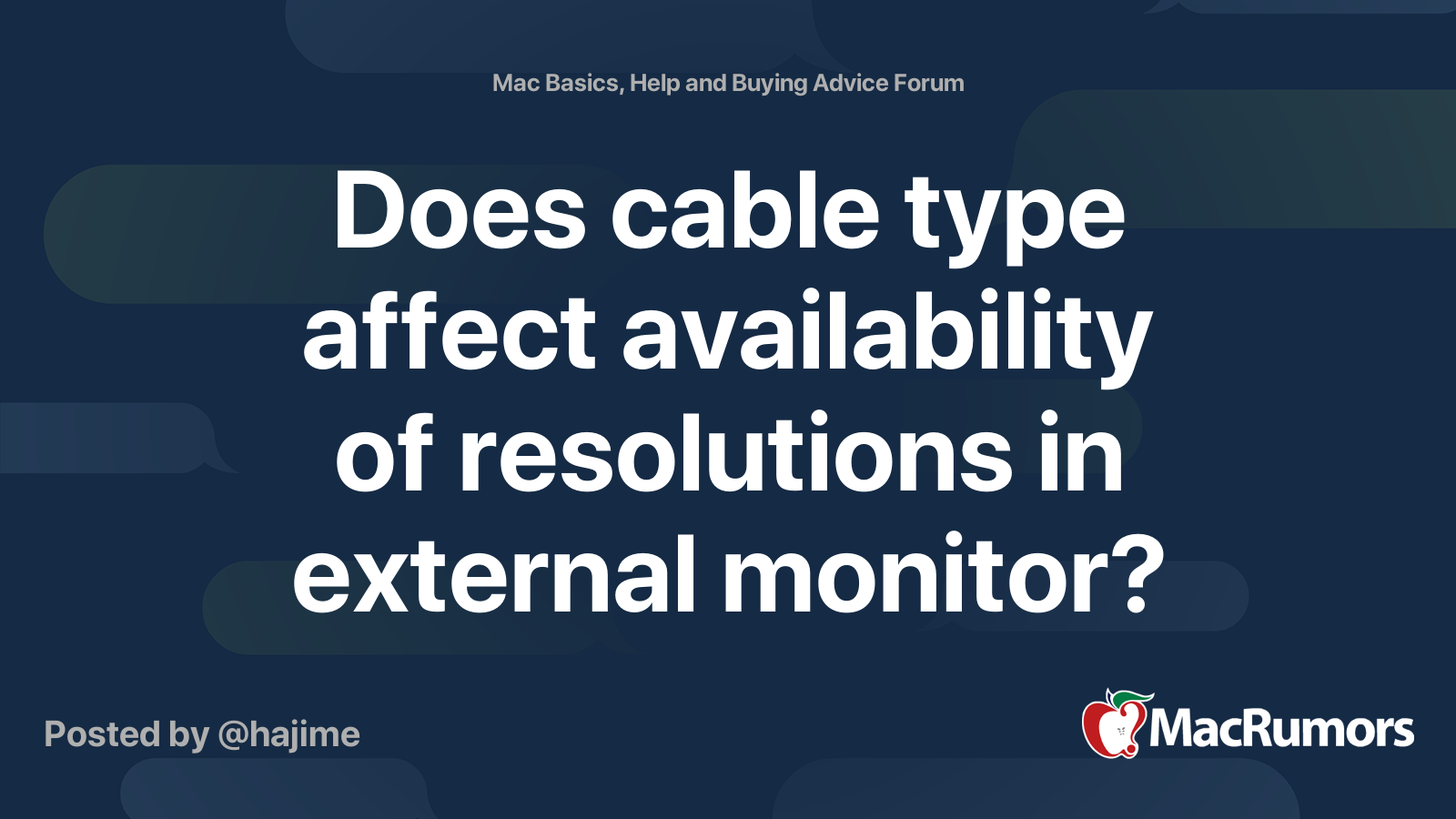 Does cable type affect availability of resolutions in external monitor