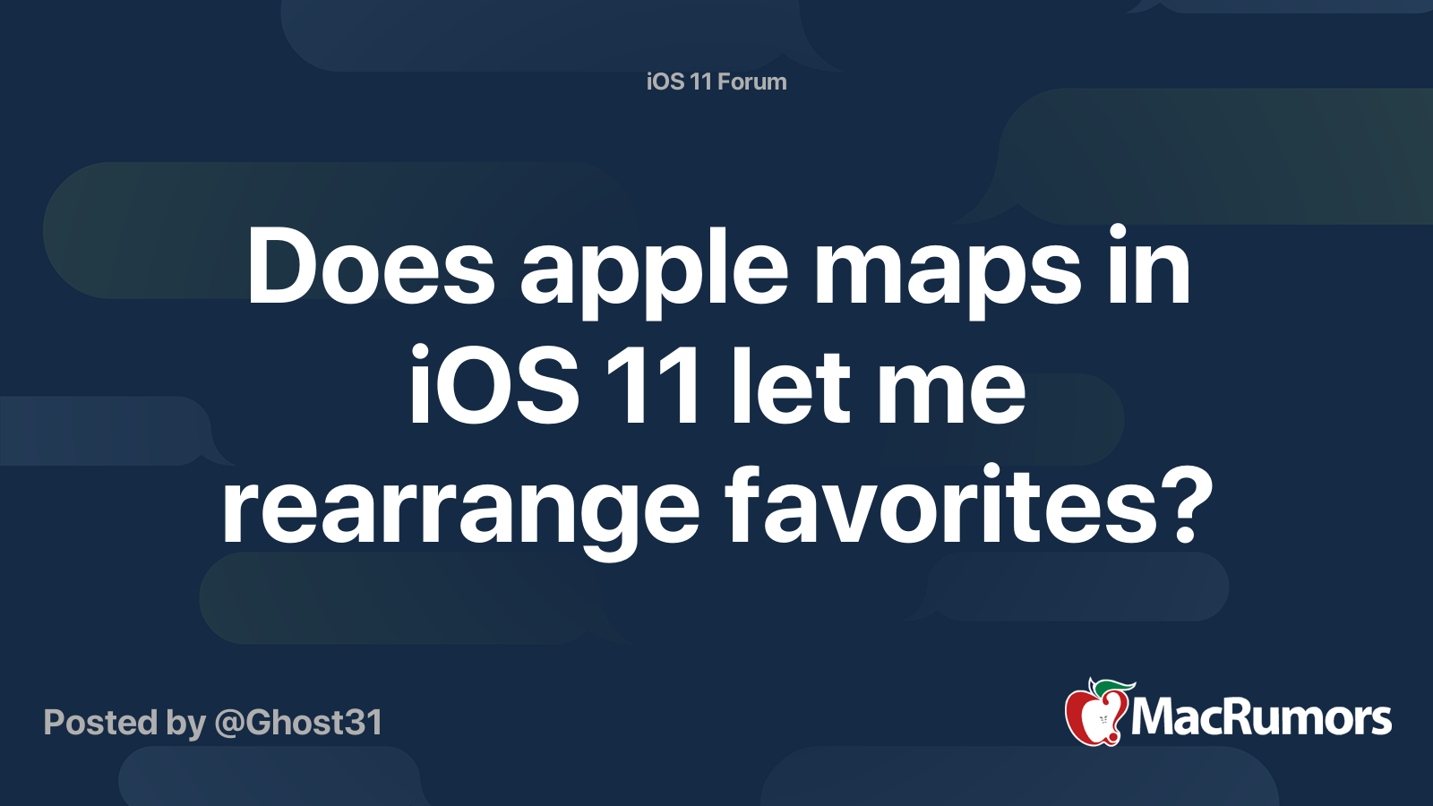 Does apple maps in iOS 11 let me rearrange favorites? MacRumors Forums