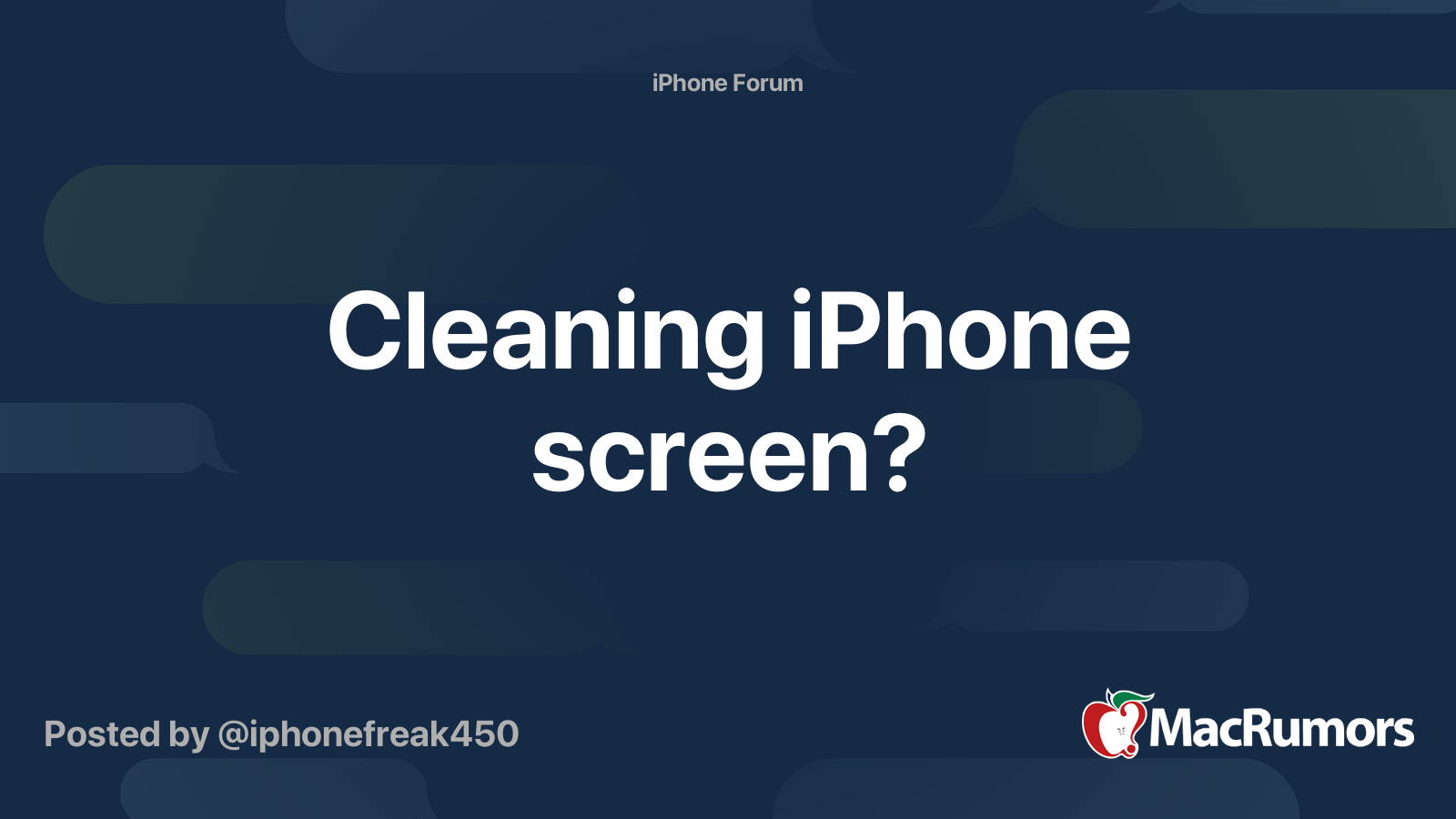 Cleaning iPhone screen? | MacRumors Forums