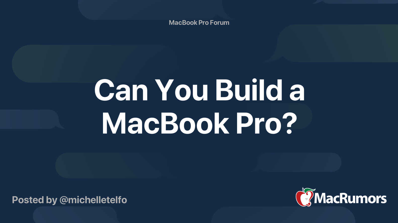 Can You Build a MacBook Pro? | MacRumors Forums