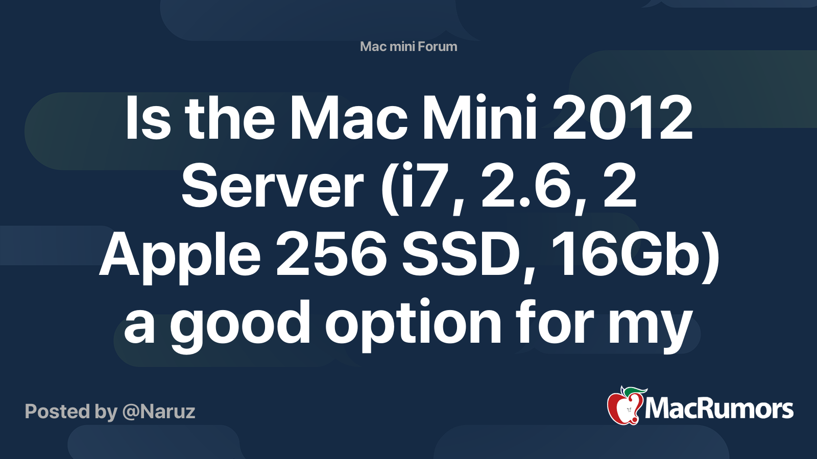 Is the Mac Mini 2012 Server (i7, 2.6, 2 Apple 256 SSD, 16Gb) a