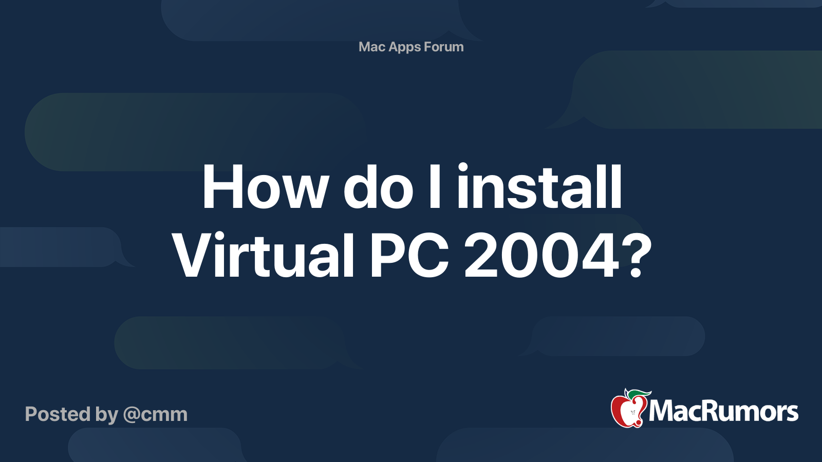How Do I Install Virtual Pc 04 Macrumors Forums