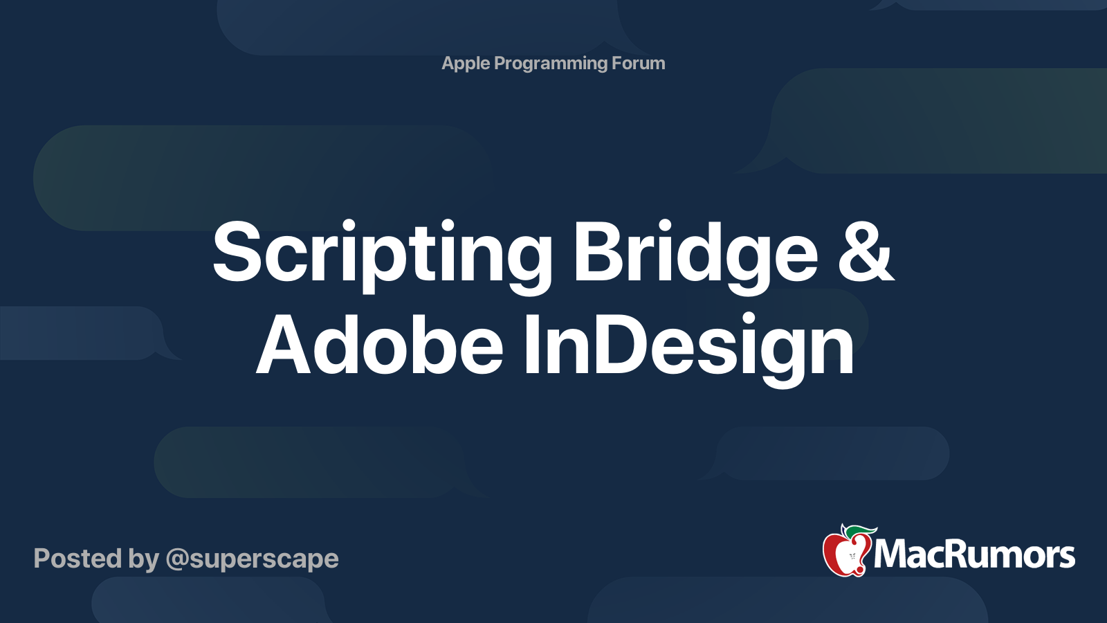 InDesign Scripting Forum