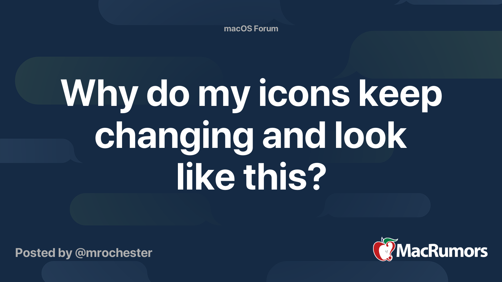 Why do my icons keep changing and look like this? MacRumors Forums