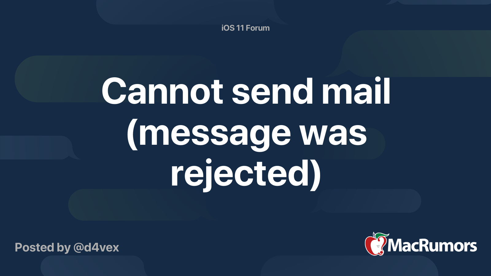 cannot-send-mail-message-was-rejected-macrumors-forums