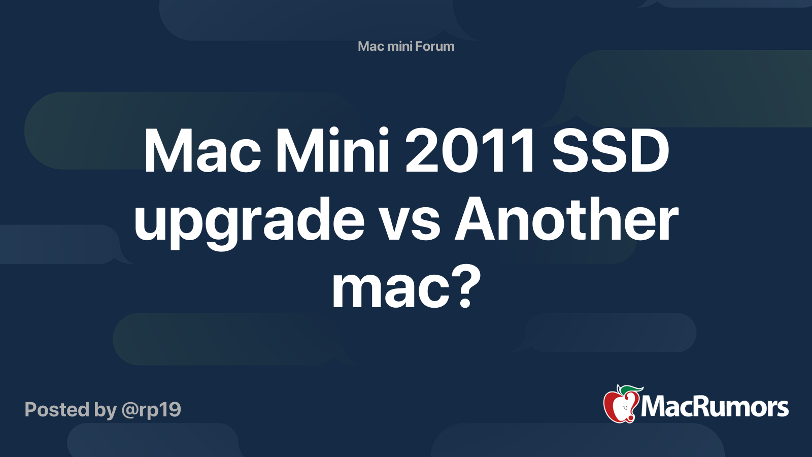 Mac Mini 11 Ssd Upgrade Vs Another Mac Macrumors Forums