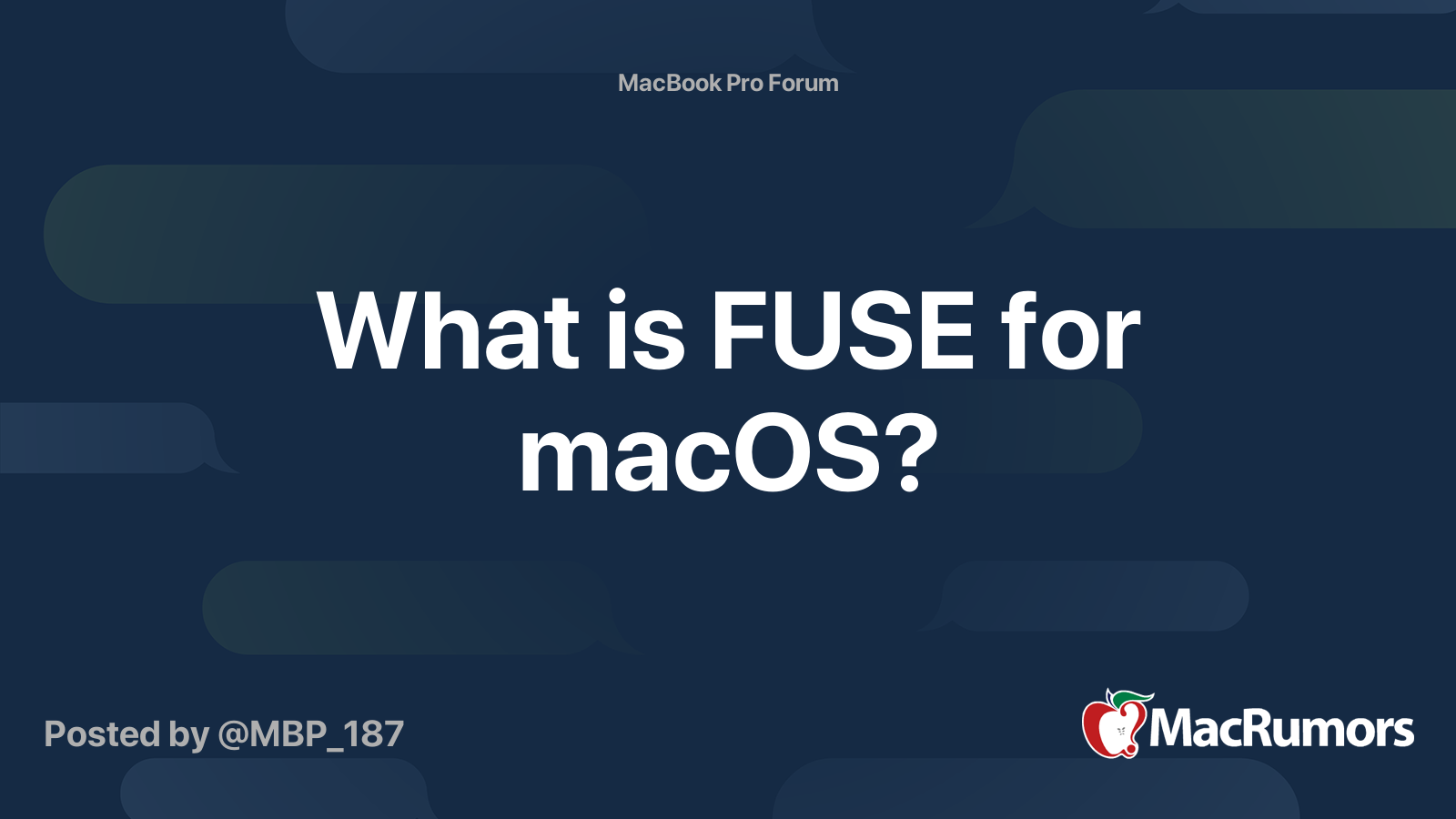 What is FUSE for macOS? MacRumors Forums