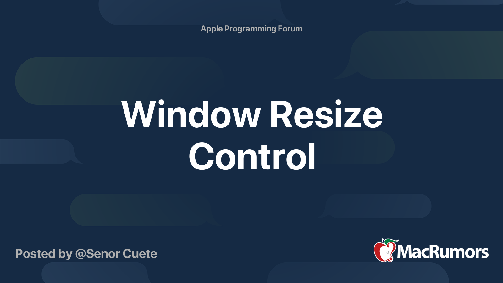 Window Resize Control | MacRumors Forums