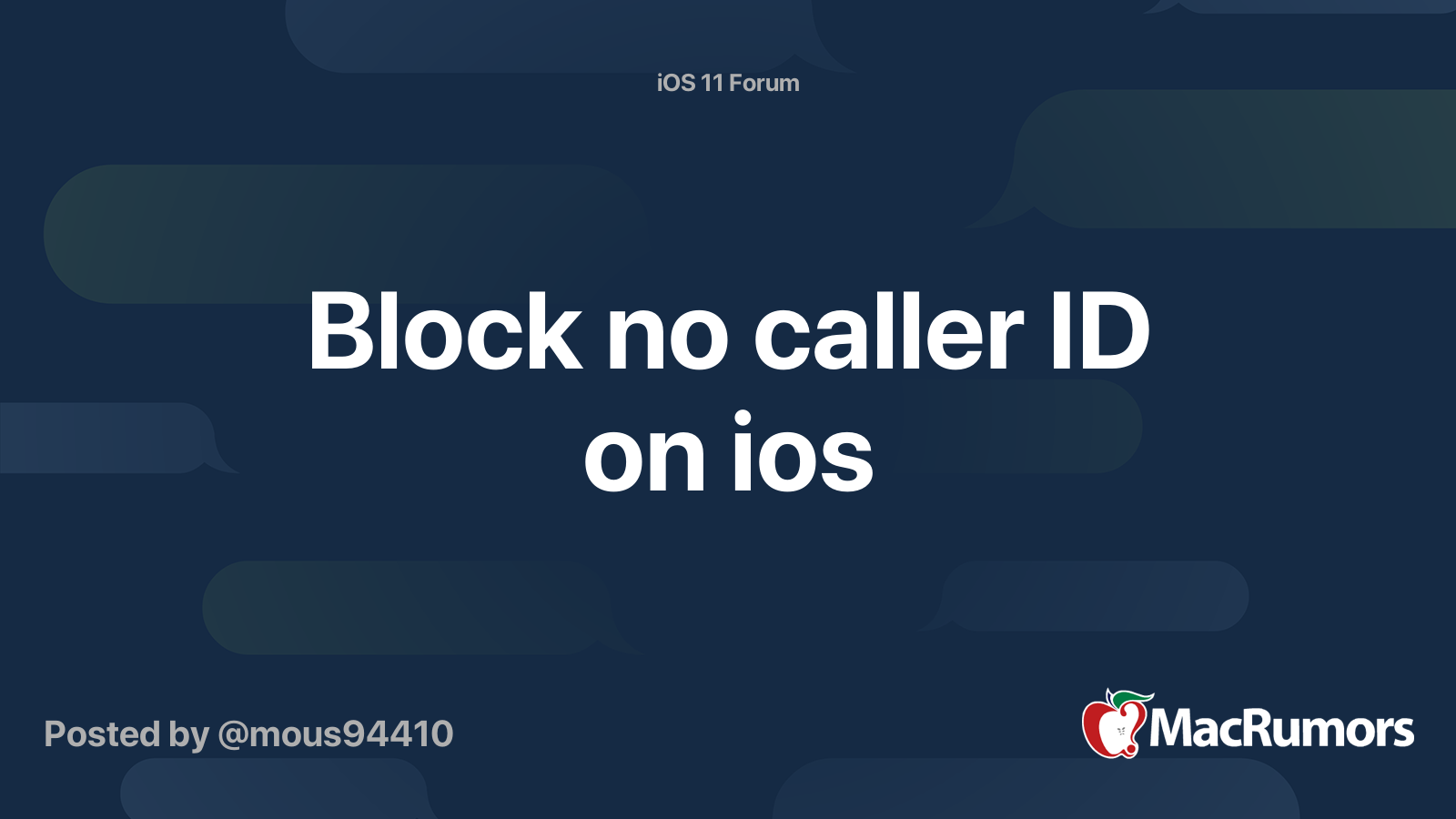 can you block no caller id ios