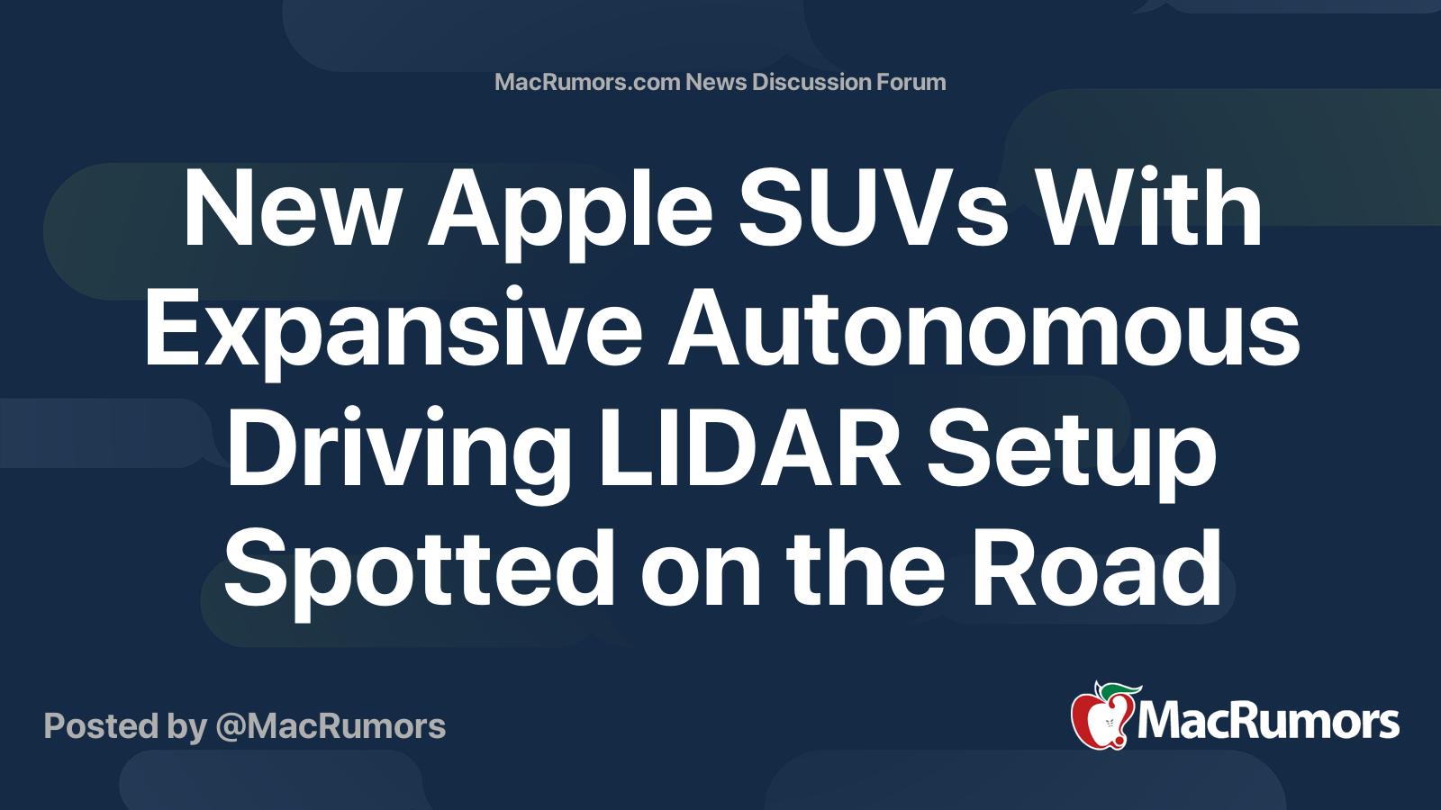New Apple SUVs With Expansive Autonomous Driving LIDAR Setup Spotted on ...