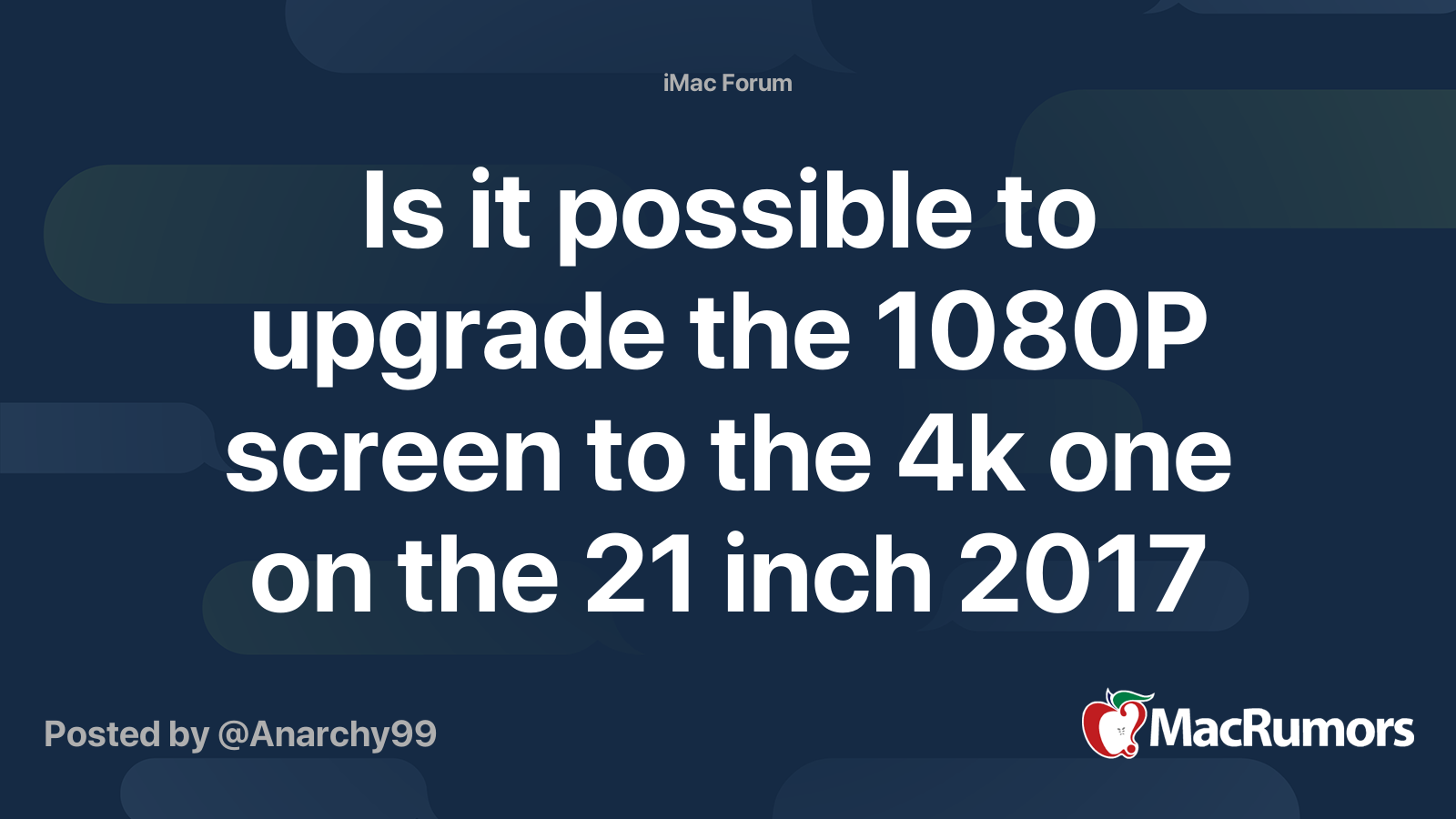 Is it possible to upgrade the 1080P screen to the 4k one on the 21