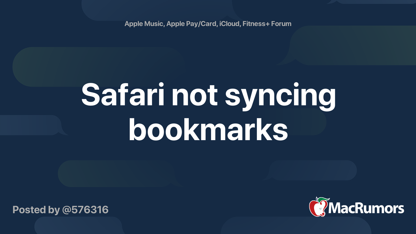 Safari not syncing bookmarks MacRumors Forums