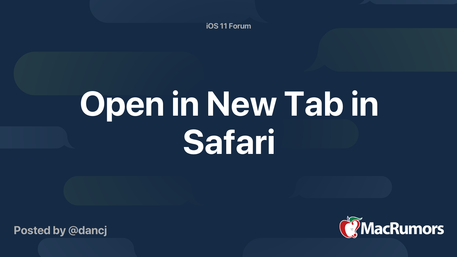 Open in New Tab in Safari | MacRumors Forums