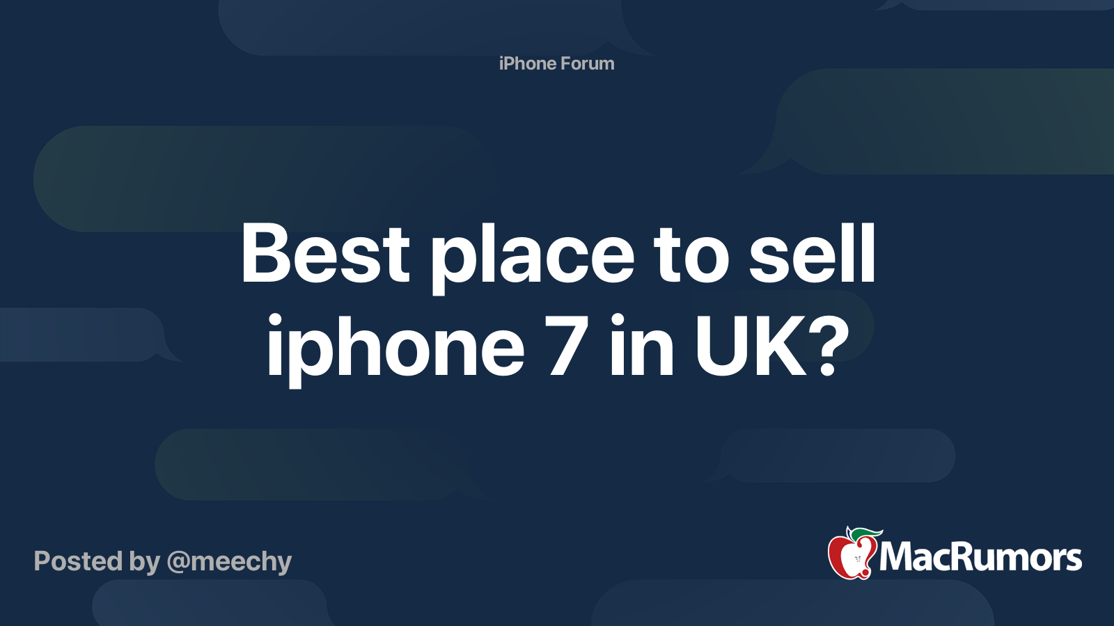 Best place to sell iphone 7 in UK? | MacRumors Forums