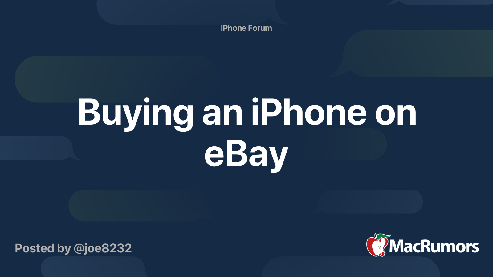 Buying an iPhone on eBay MacRumors Forums