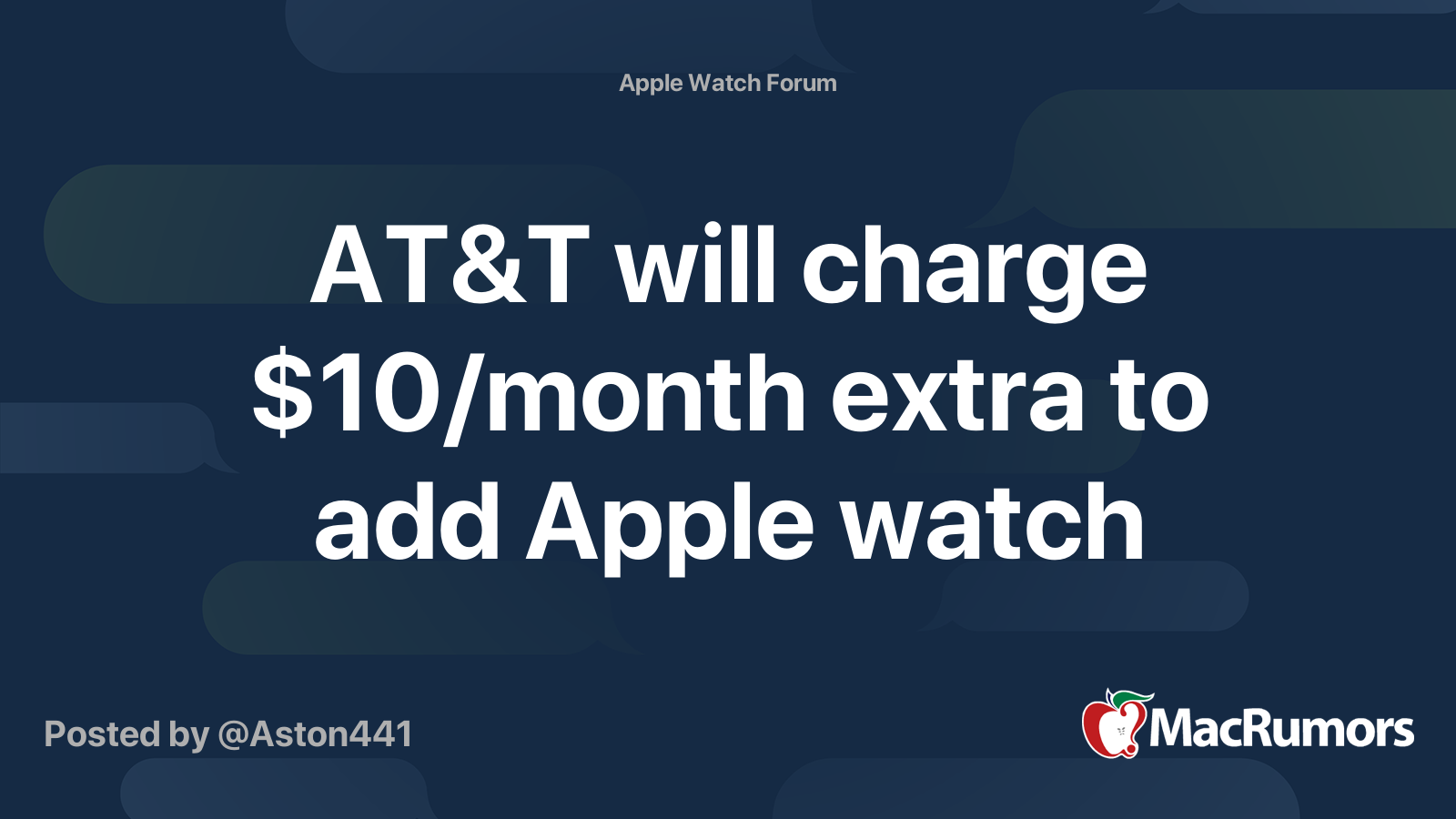 cost to add apple watch to at&t plan