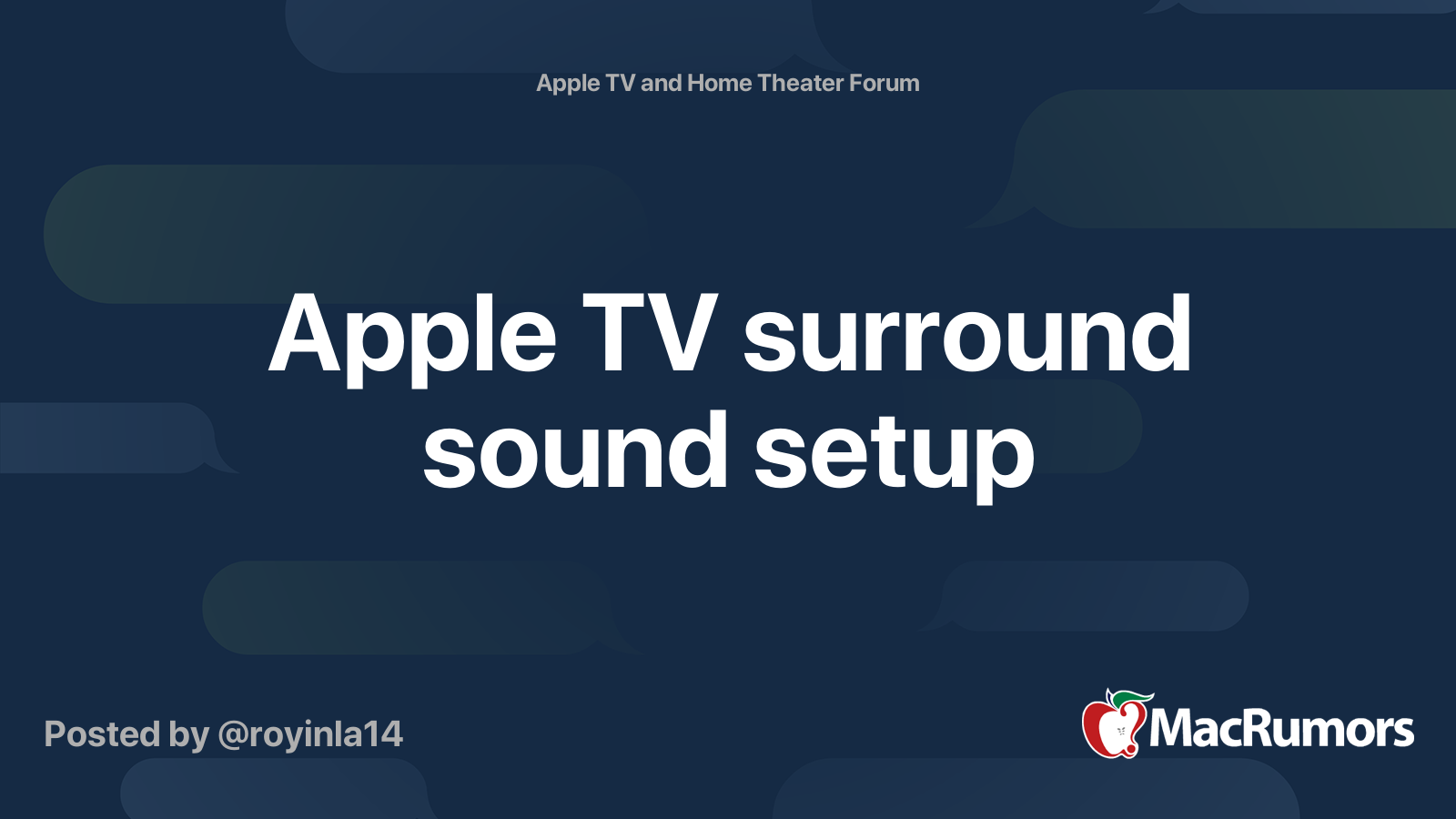 Apple TV surround sound setup MacRumors Forums