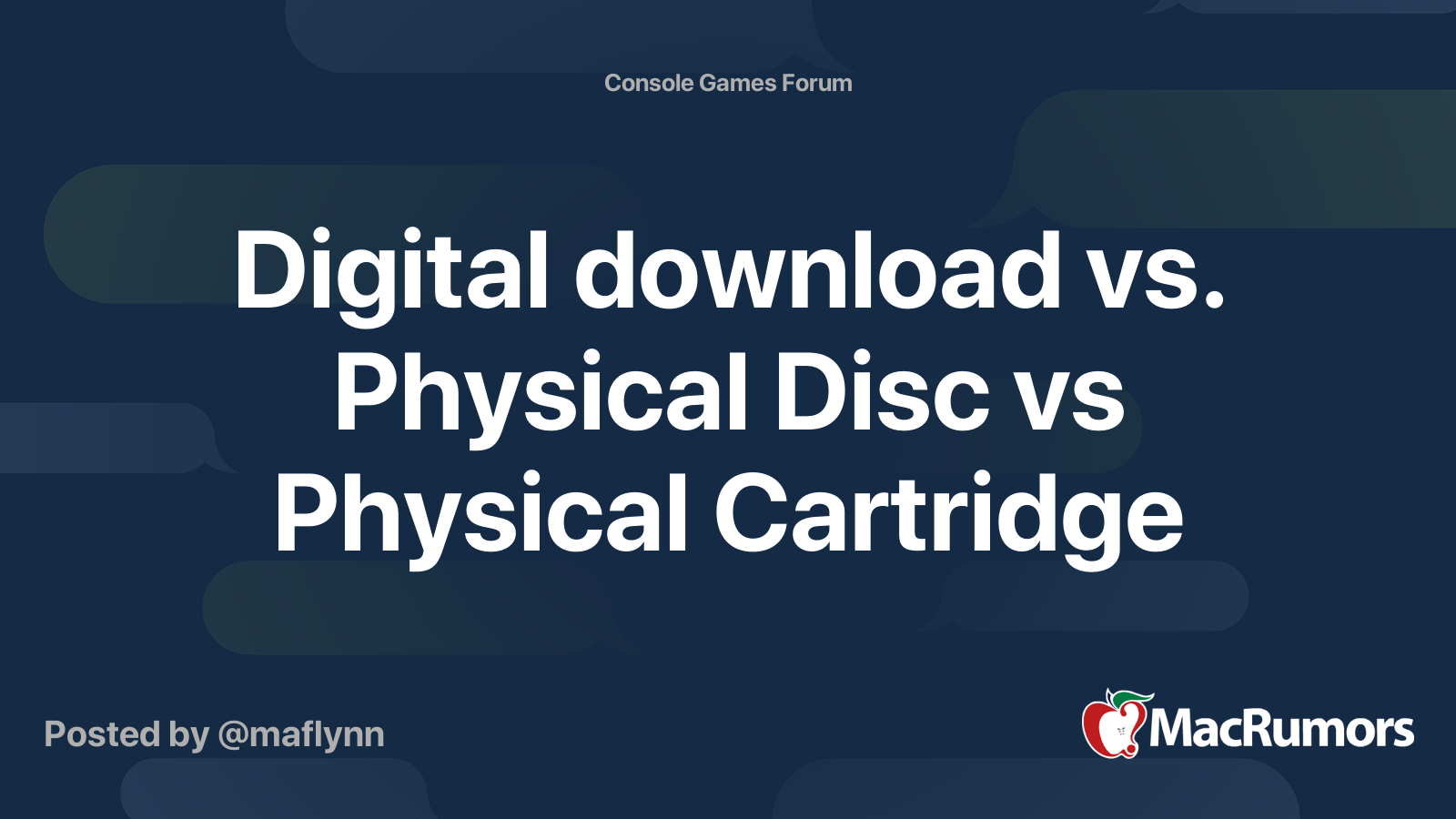 Digital download vs. Physical Disc vs Physical Cartridge MacRumors Forums