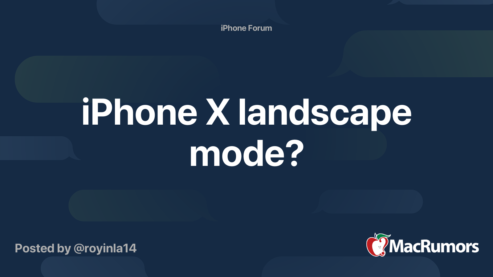 iPhone X landscape mode? | MacRumors Forums