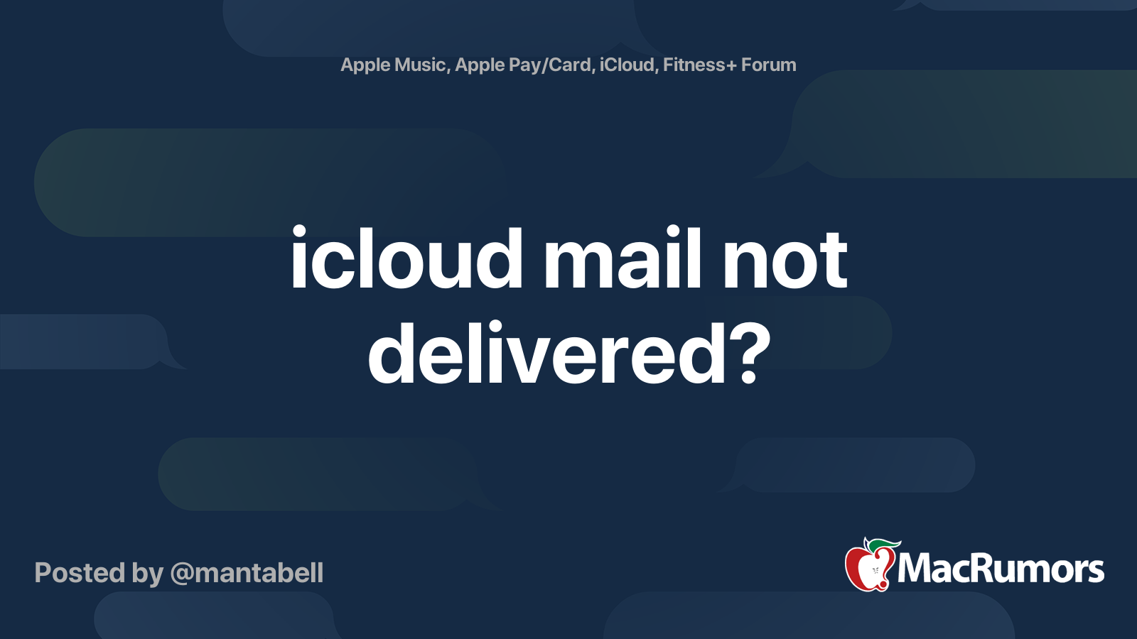 icloud mail not delivered? MacRumors Forums