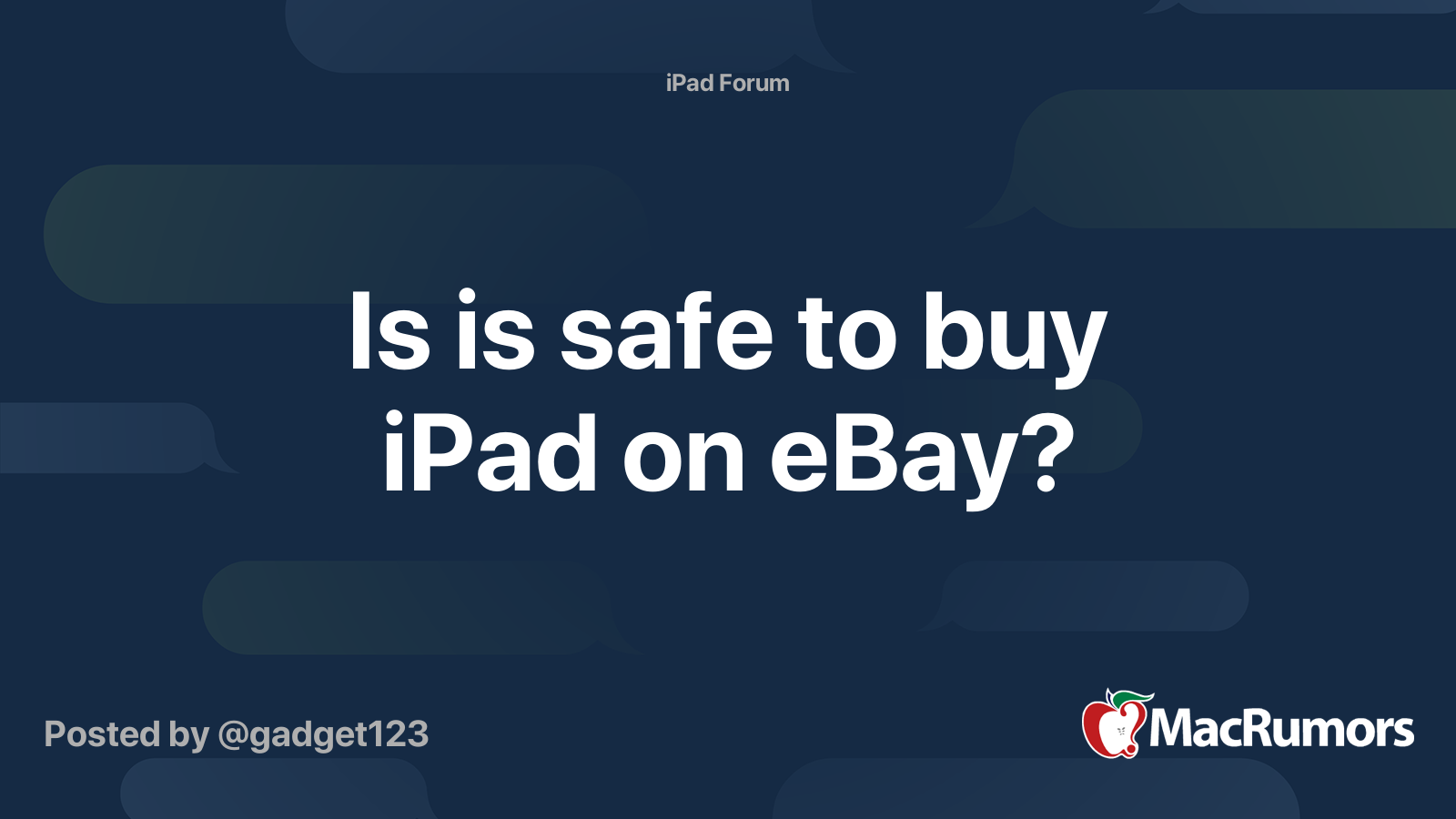 Is is safe to buy iPad on eBay? MacRumors Forums