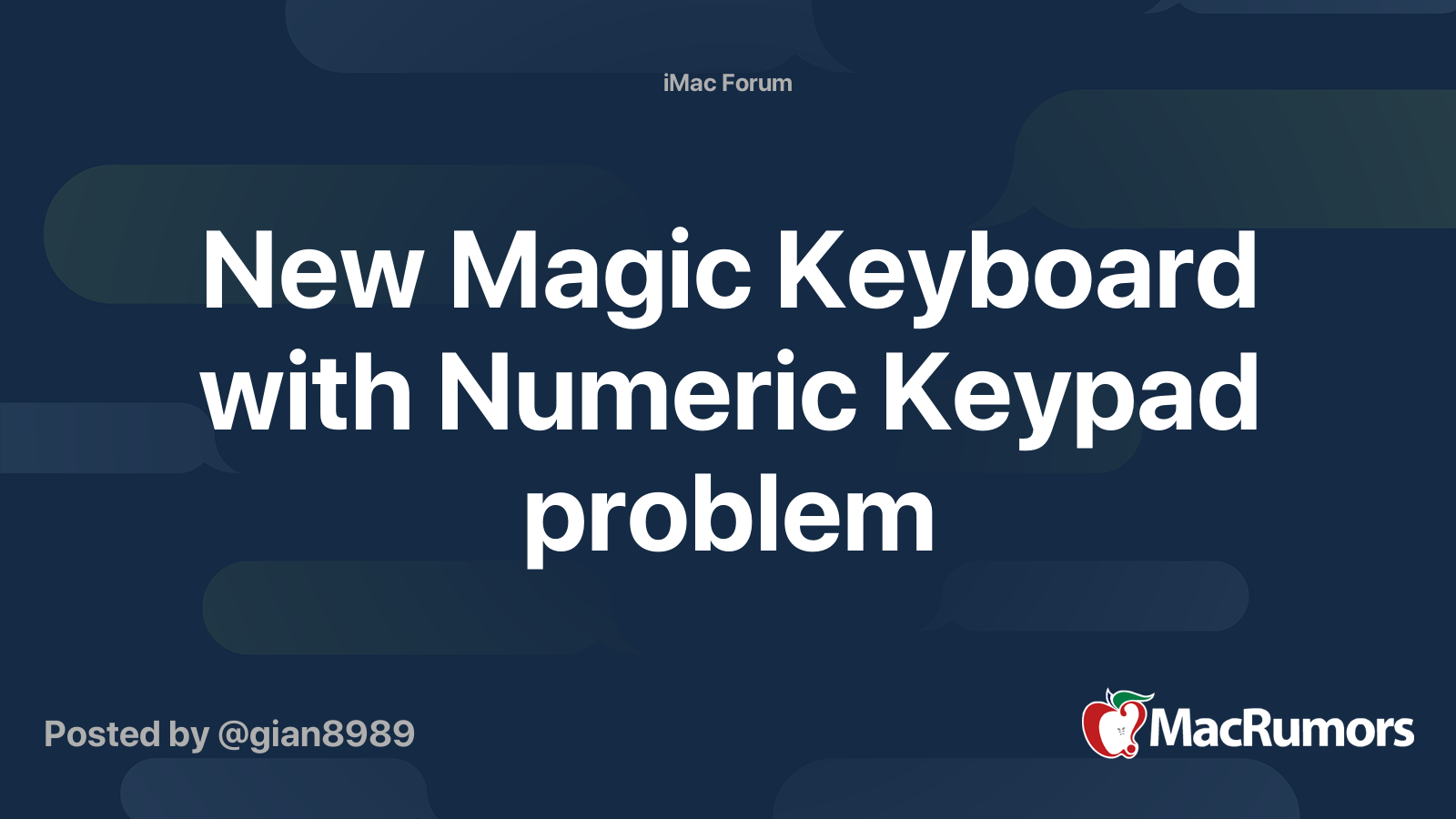 New Magic Keyboard with Numeric Keypad problem MacRumors Forums