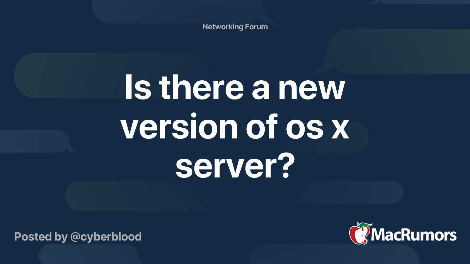Is there a new version of os x server? MacRumors Forums
