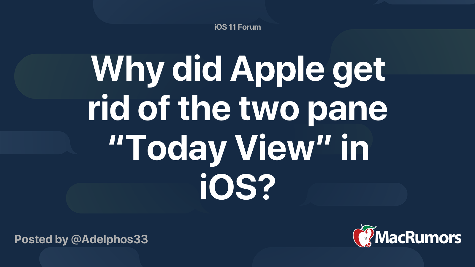Why did Apple get rid of the two pane “Today View” in iOS? MacRumors