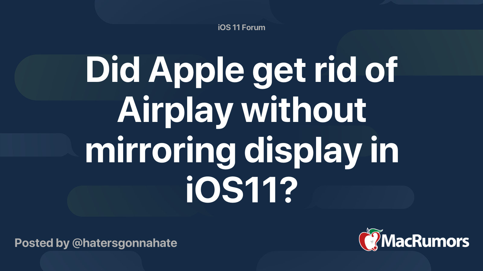 Did Apple get rid of Airplay without mirroring display in iOS11