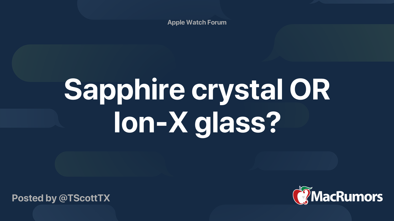 Sapphire crystal OR Ion X glass MacRumors Forums