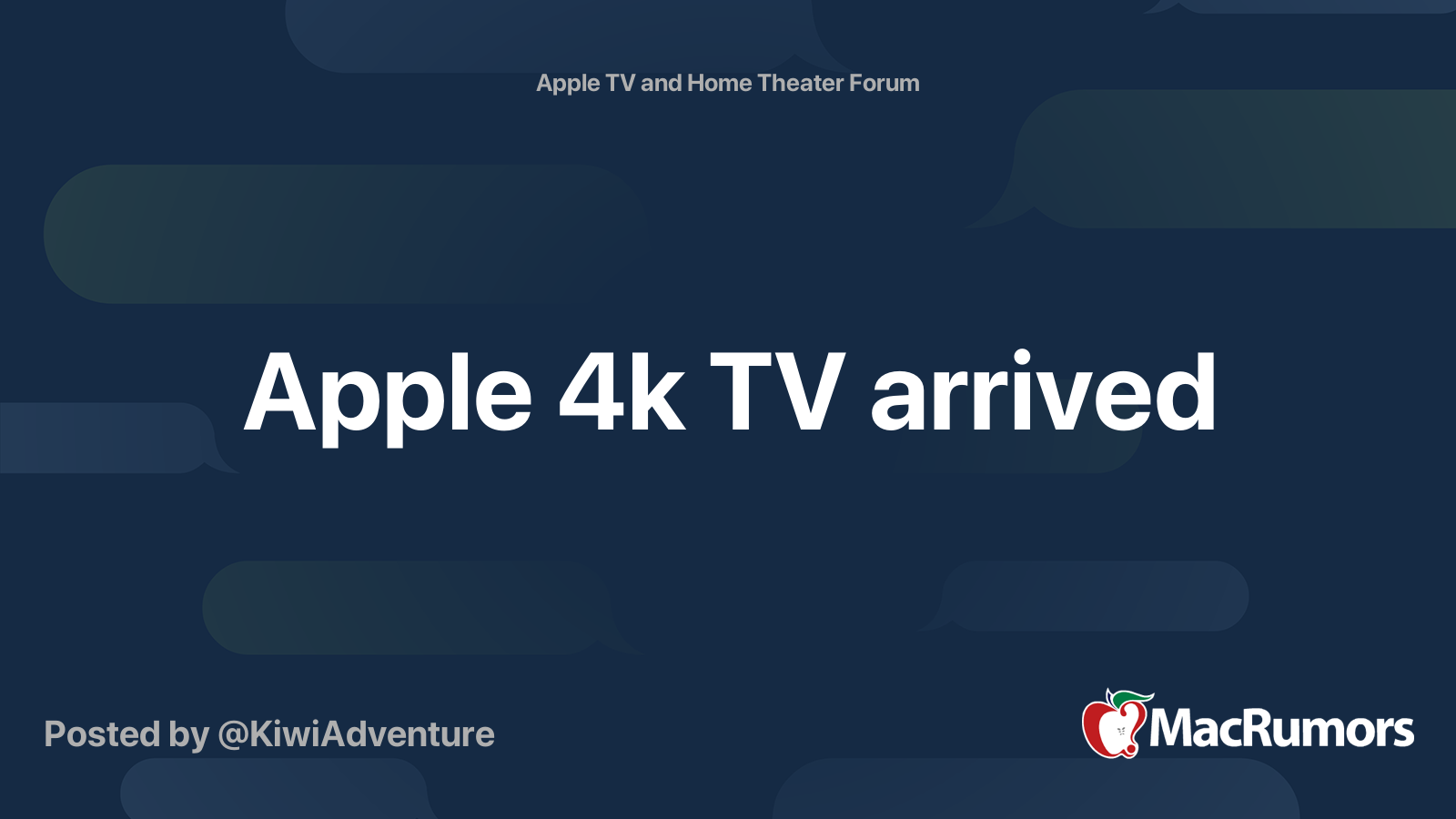 Apple 4k TV arrived MacRumors Forums