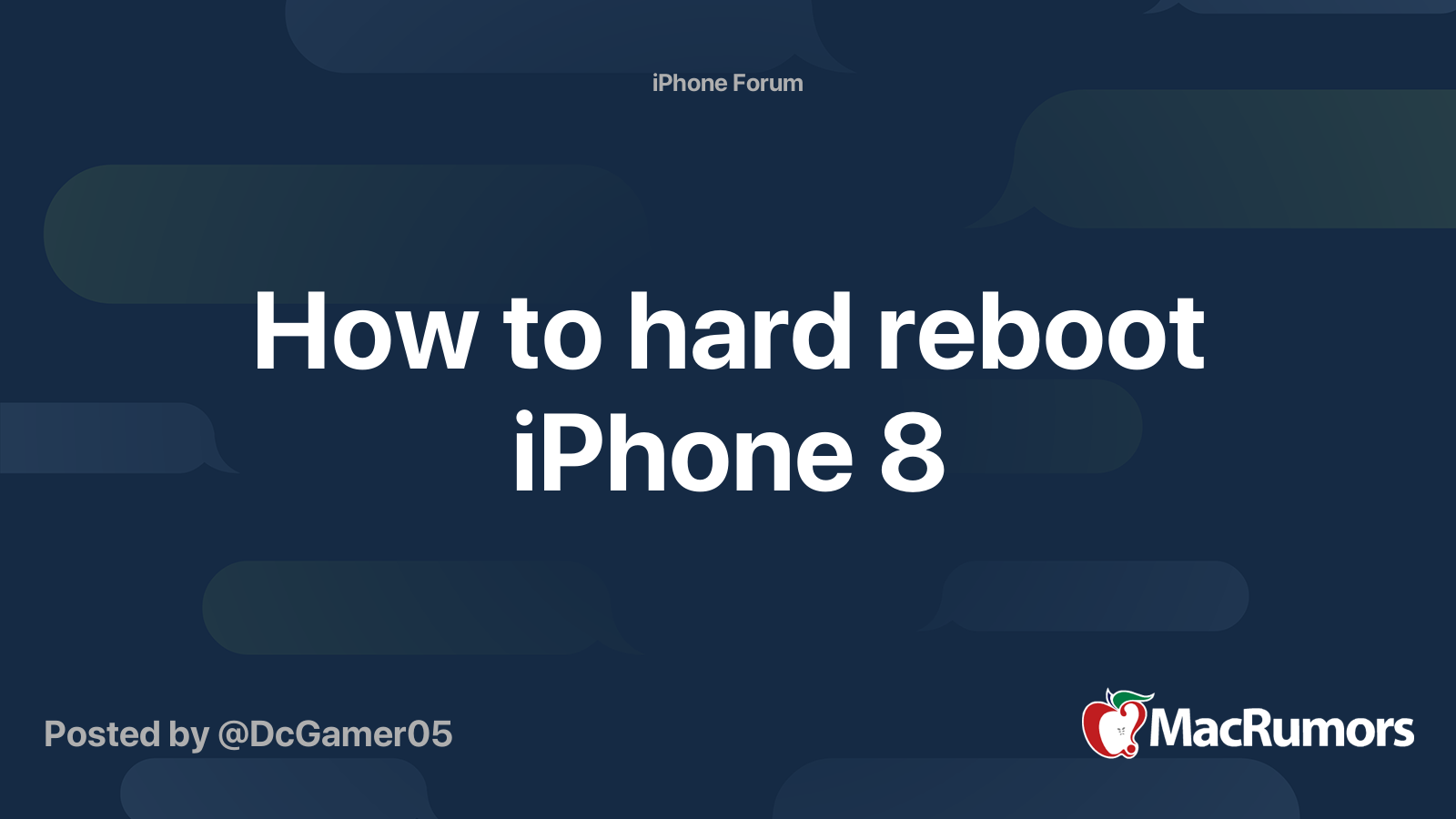 how to hard reboot iphone 8 with buttons