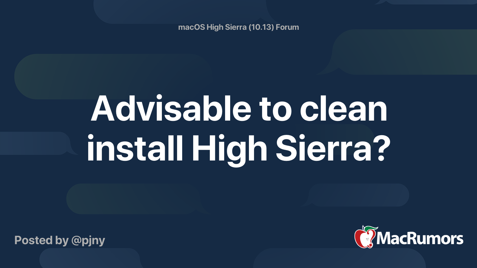 Advisable To Clean Install High Sierra MacRumors Forums