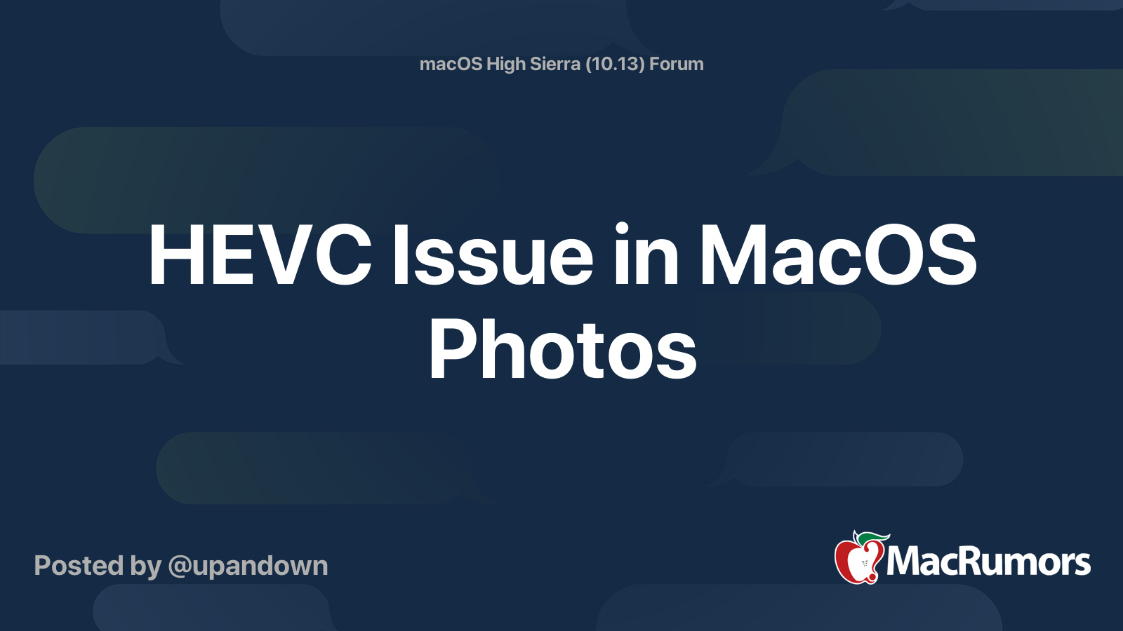 HEVC Issue in MacOS Photos | MacRumors Forums