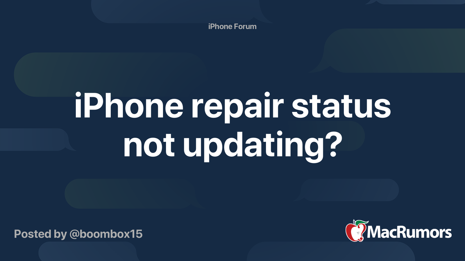 iPhone repair status not updating? | MacRumors Forums