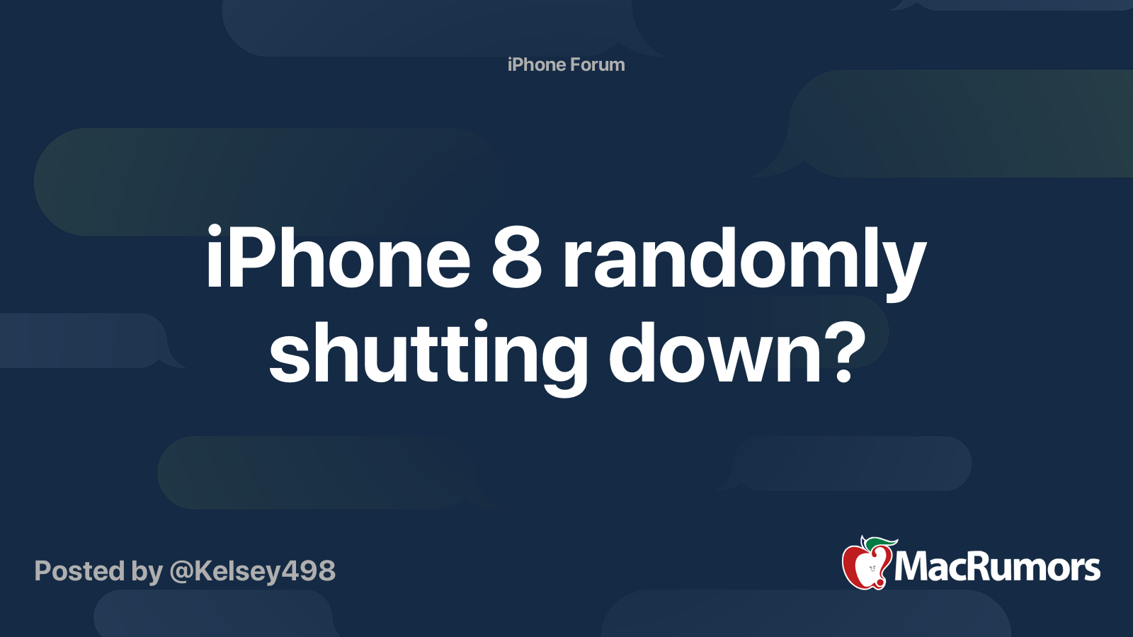 iPhone 8 randomly shutting down? | MacRumors Forums