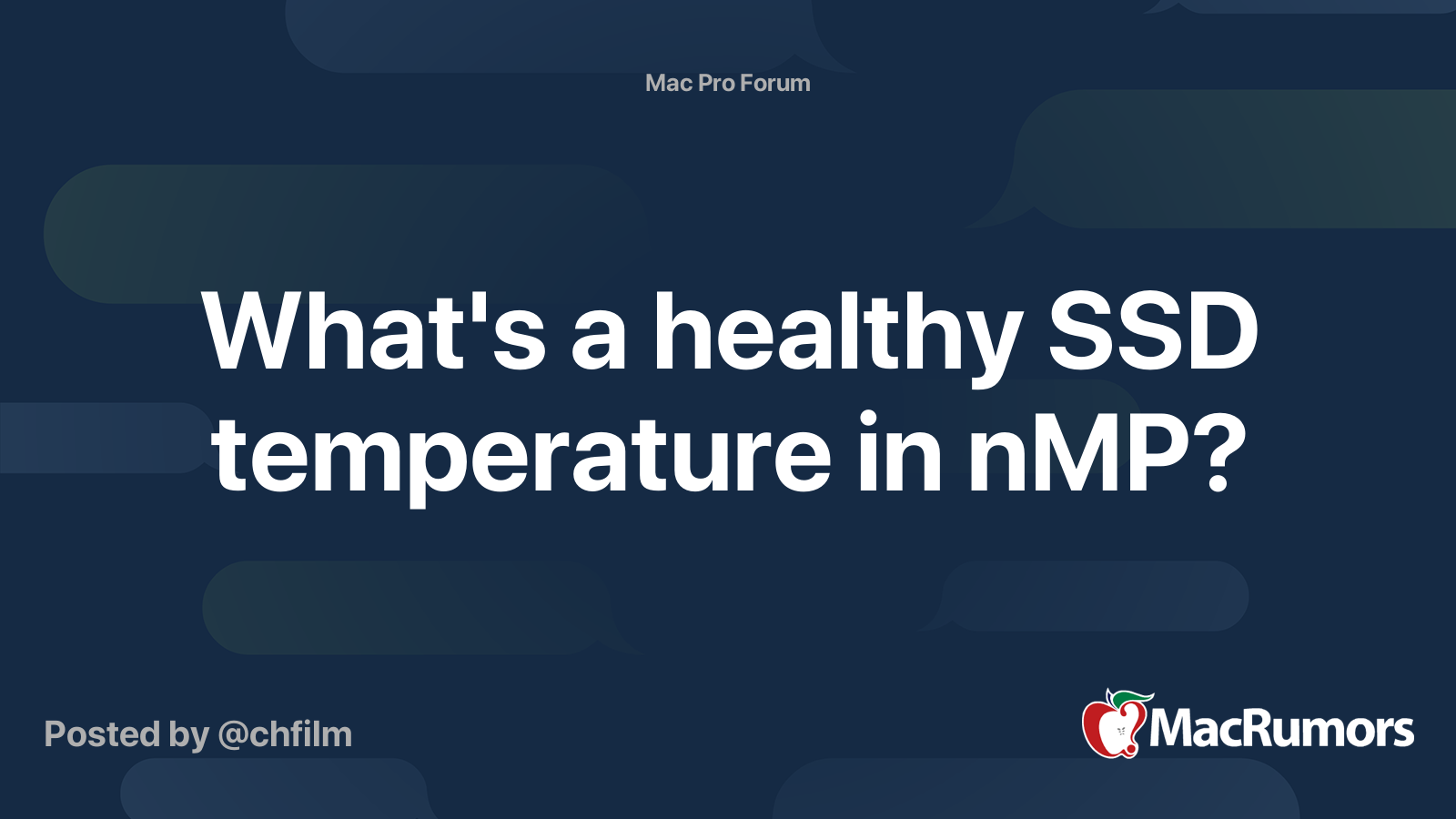 What's a healthy SSD temperature in nMP? MacRumors Forums
