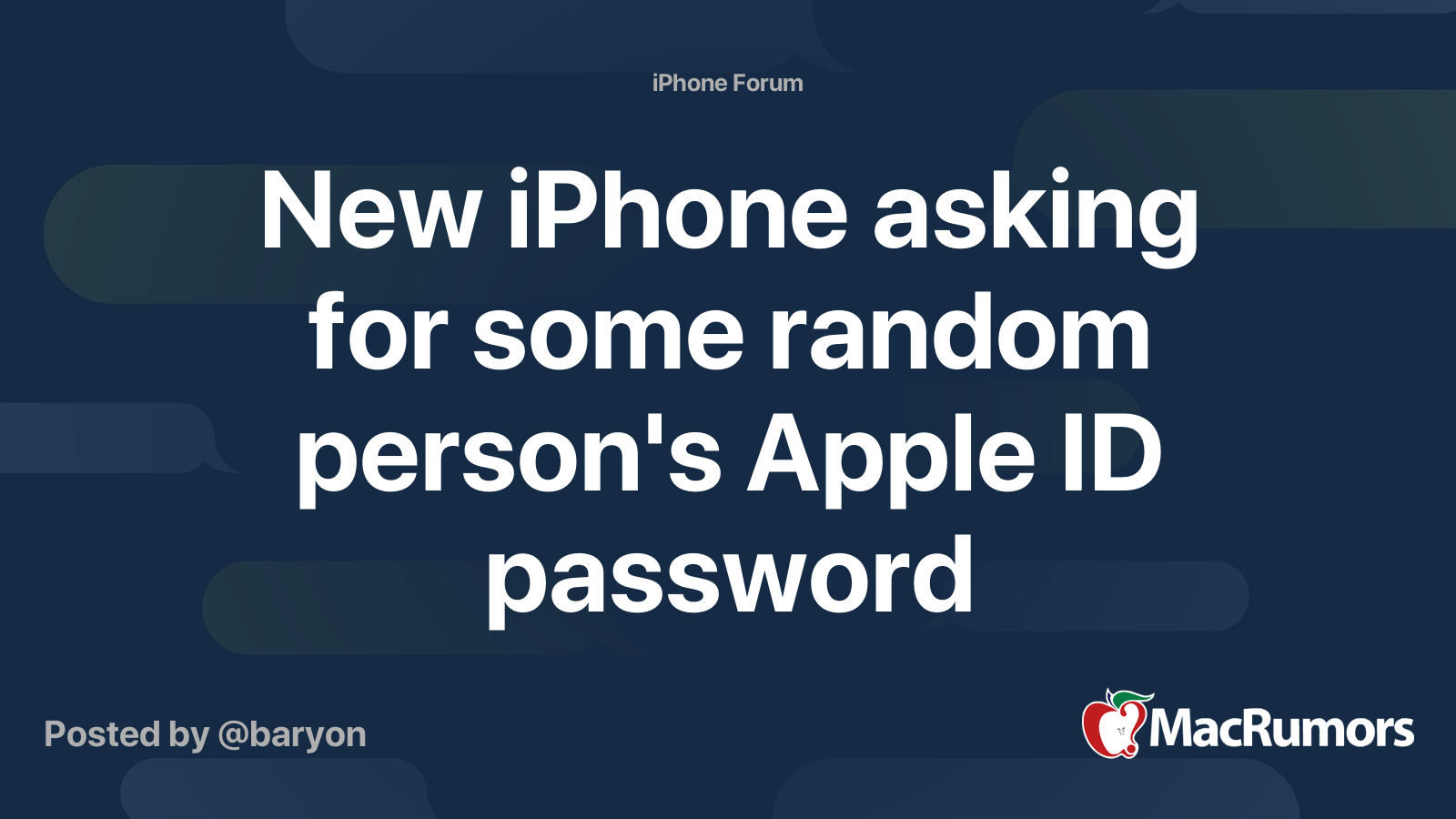 New iPhone asking for some random person's Apple ID password