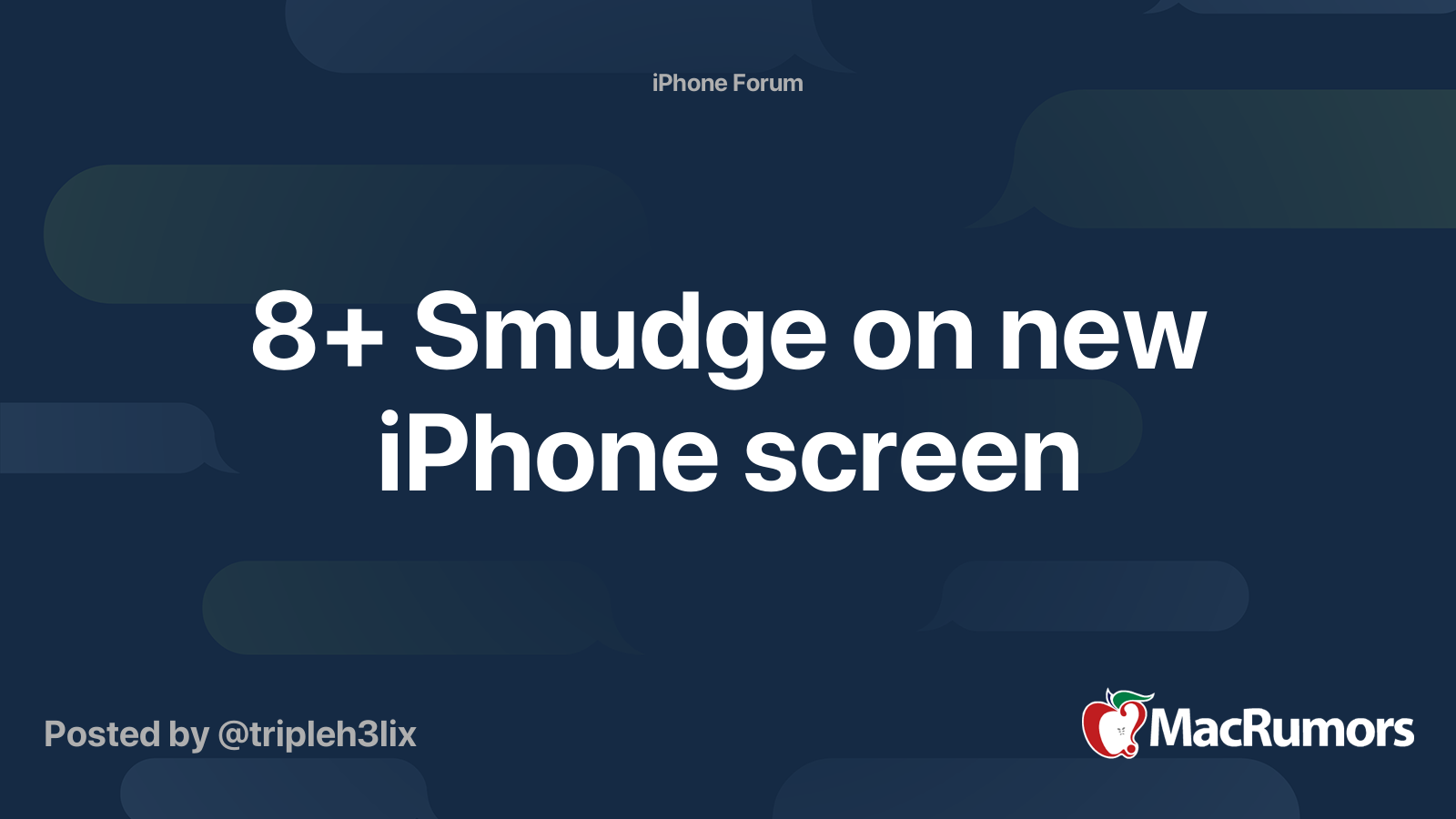 8+ Smudge on new iPhone screen | MacRumors Forums