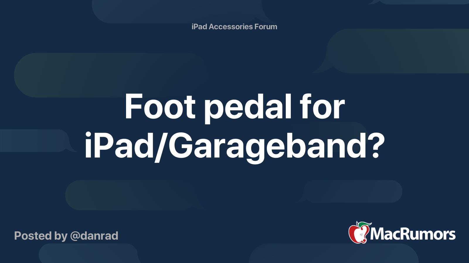 Foot pedal for iPad/Garageband? MacRumors Forums